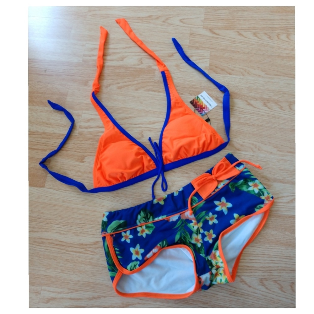 Bikini • Orange/Blue Floral   💫 - Picture 3 of 8